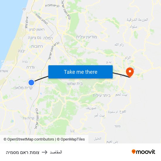 צומת ראם מסמיה to المقاصد map