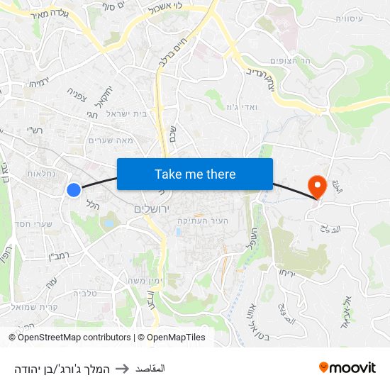 המלך ג'ורג'/בן יהודה to المقاصد map