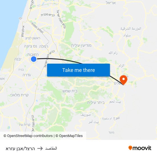 הרצל/אבן עזרא to المقاصد map