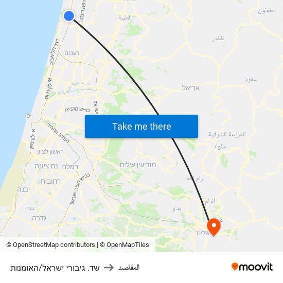 שד. גיבורי ישראל/האומנות to المقاصد map