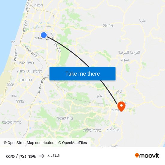 שפרינצק / פינס to المقاصد map