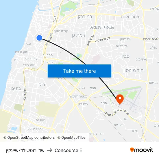 שד' רוטשילד/שיינקין to Concourse E map