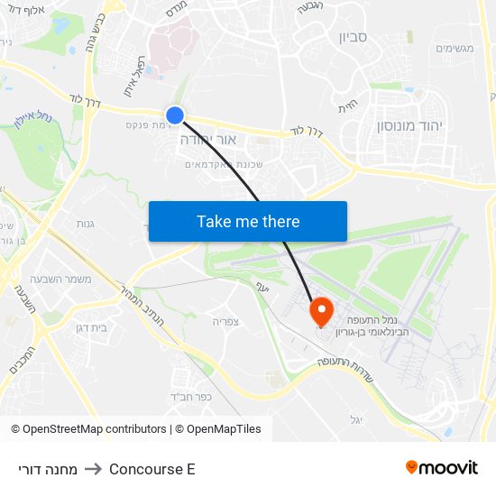 מחנה דורי to Concourse E map
