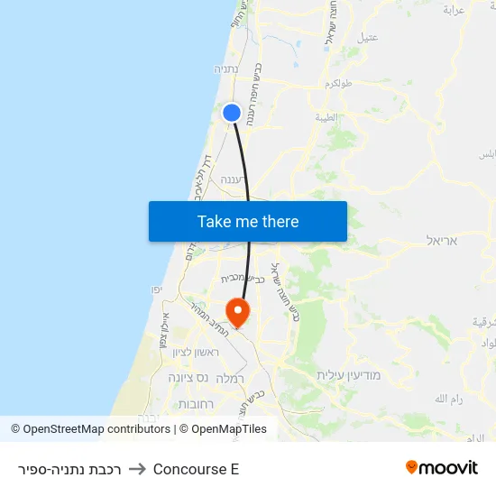 רכבת נתניה-ספיר to Concourse E map