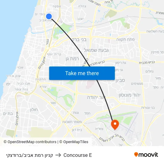 קניון רמת אביב/ברודצקי to Concourse E map