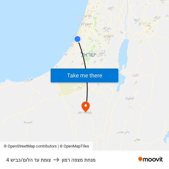 צומת עד הלום/כביש 4 to מנחת מצפה רמון map