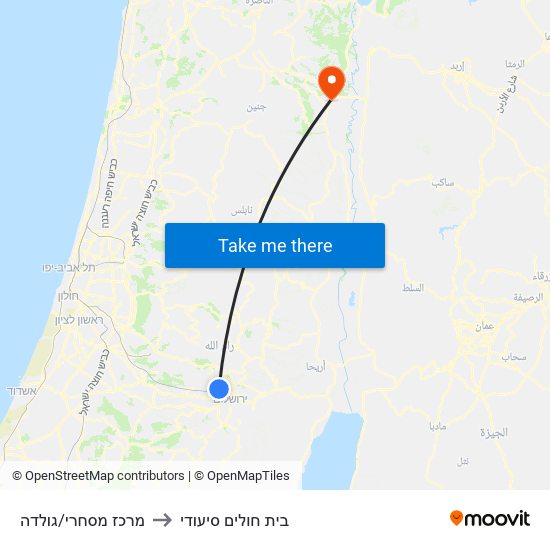 מרכז מסחרי/גולדה to בית חולים סיעודי map