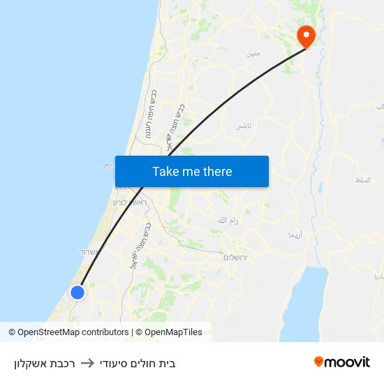 רכבת אשקלון to בית חולים סיעודי map