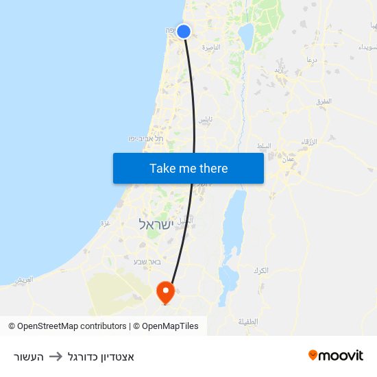 העשור to אצטדיון כדורגל map