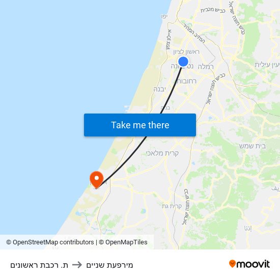 ת. רכבת ראשונים to מירפעת שניים map