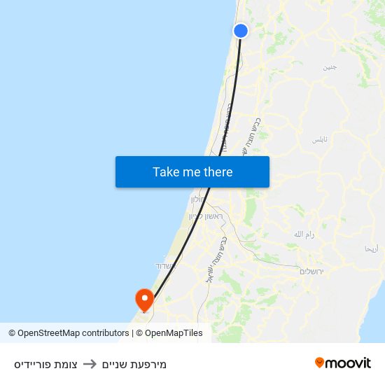 צומת פוריידיס to מירפעת שניים map