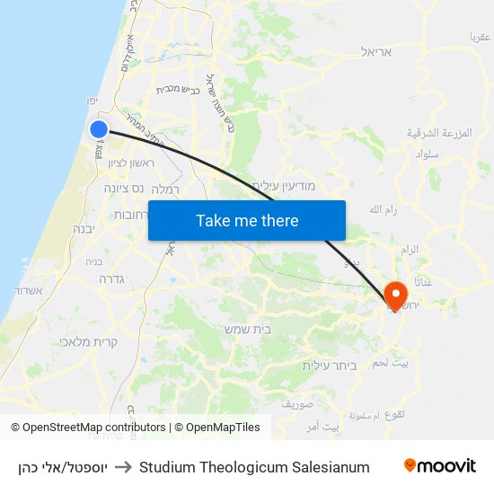 יוספטל/אלי כהן to Studium Theologicum Salesianum map