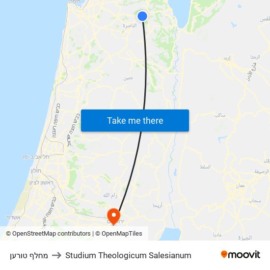 מחלף טורען to Studium Theologicum Salesianum map