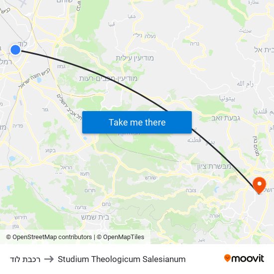 רכבת לוד to Studium Theologicum Salesianum map