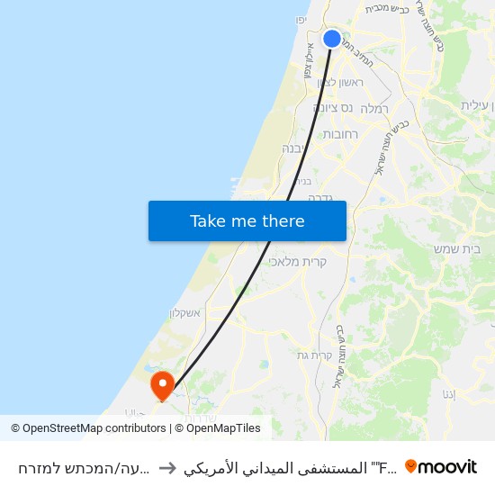 דרך השבעה/המכתש למזרח to المستشفى الميداني الأمريكي ""Friend-Ships"" map