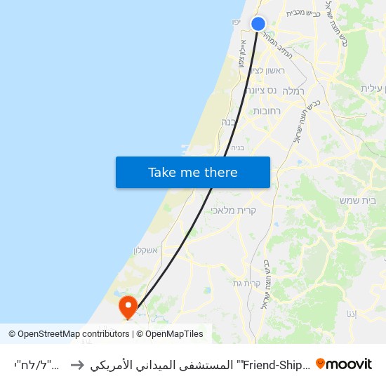 אצ''ל/לח''י to المستشفى الميداني الأمريكي ""Friend-Ships"" map