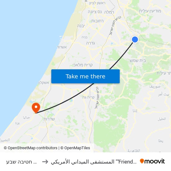 צומת חטיבה שבע to المستشفى الميداني الأمريكي ""Friend-Ships"" map