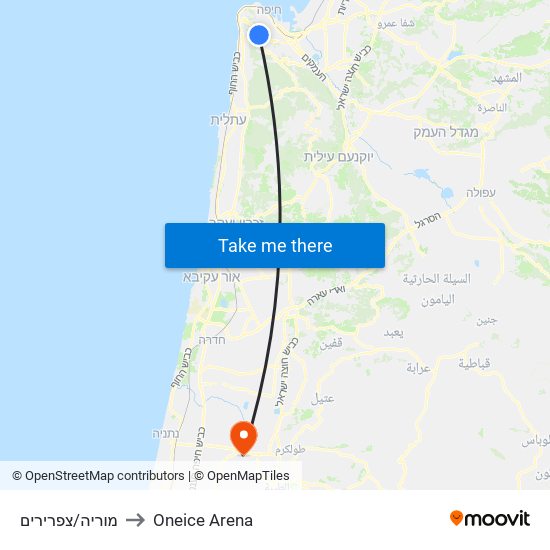 מוריה/צפרירים to Oneice Arena map