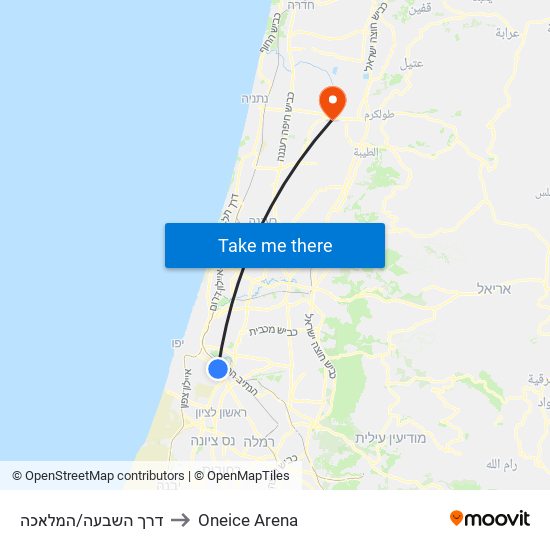 דרך השבעה/המלאכה to Oneice Arena map