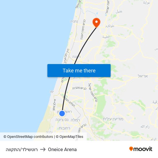 רוטשילד/התקווה to Oneice Arena map