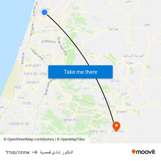 אחוזה/מגדל to الدكتور شادي قمصية map