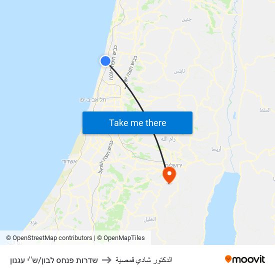 שדרות פנחס לבון/ש''י עגנון to الدكتور شادي قمصية map