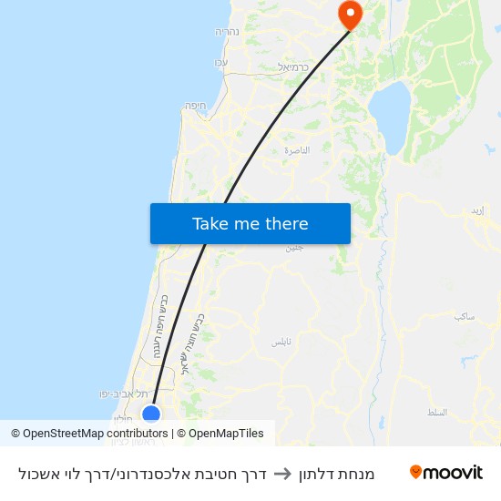 מרכז מסחרי רימון/דרך לוי אשכול to מנחת דלתון map