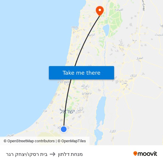 בית רסקו/יצחק רגר to מנחת דלתון map