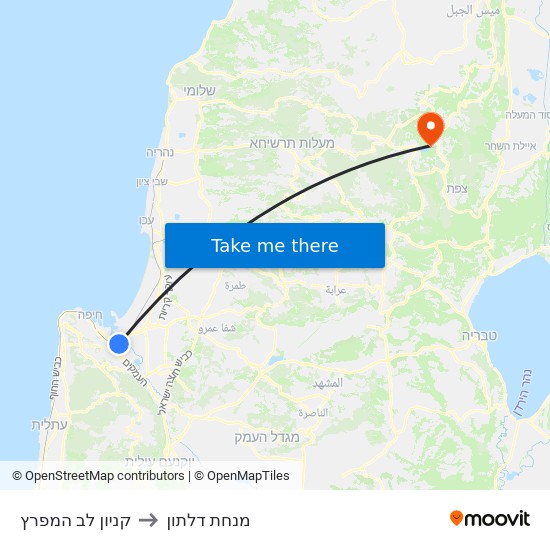 קניון לב המפרץ to מנחת דלתון map