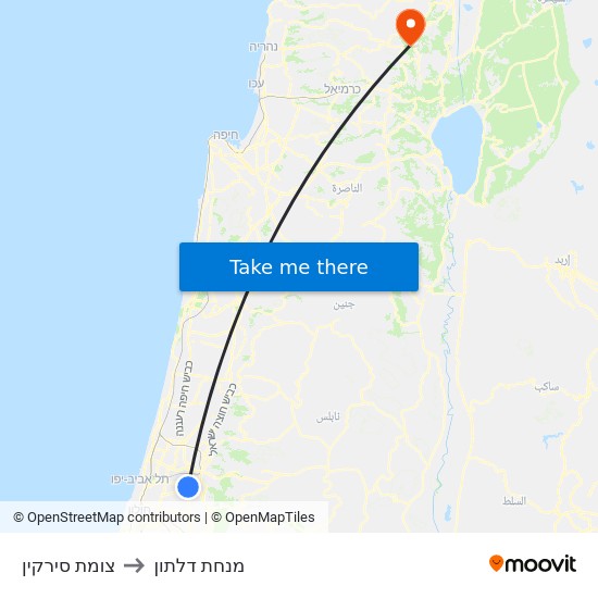 צומת סירקין/הרב עובדיה יוסף to מנחת דלתון map