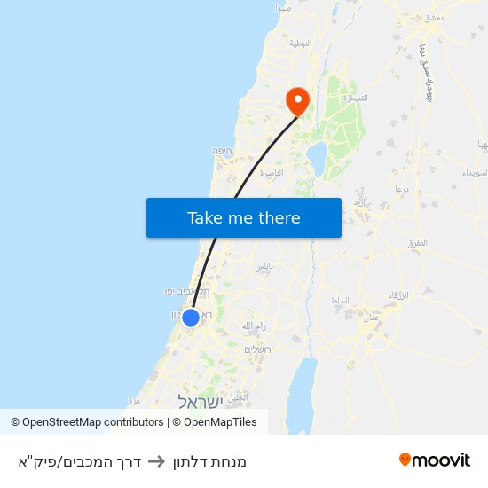 דרך המכבים/פיק''א to מנחת דלתון map