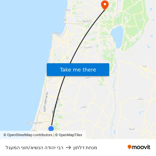 רבי יהודה הנשיא/חוני המעגל to מנחת דלתון map