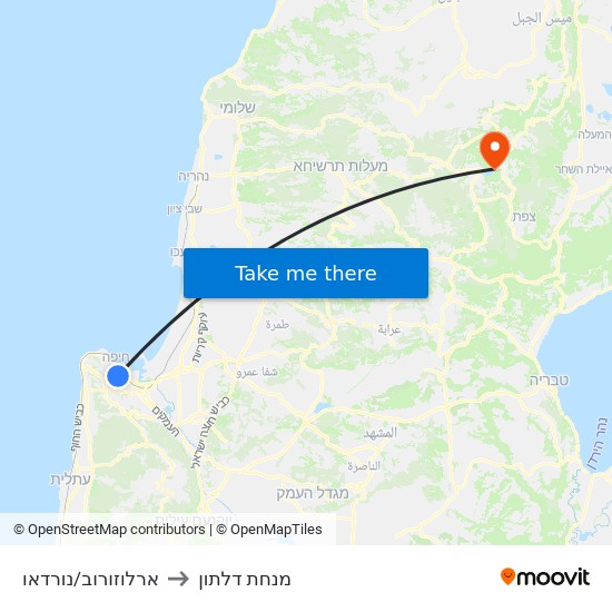 שוק תלפיות/ארלוזורוב to מנחת דלתון map