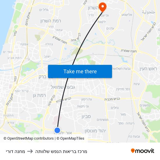 מחנה דורי to מרכז בריאות הנפש שלוותה map