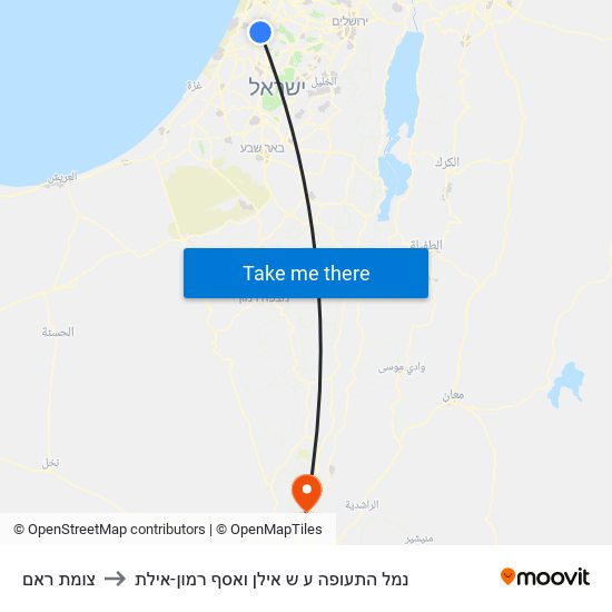 צומת ראם to נמל התעופה ע ש אילן ואסף רמון-אילת map