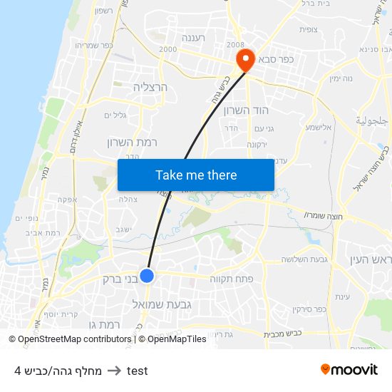 מחלף גהה/כביש 4 to test map