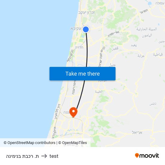 ת. רכבת בנימינה to test map