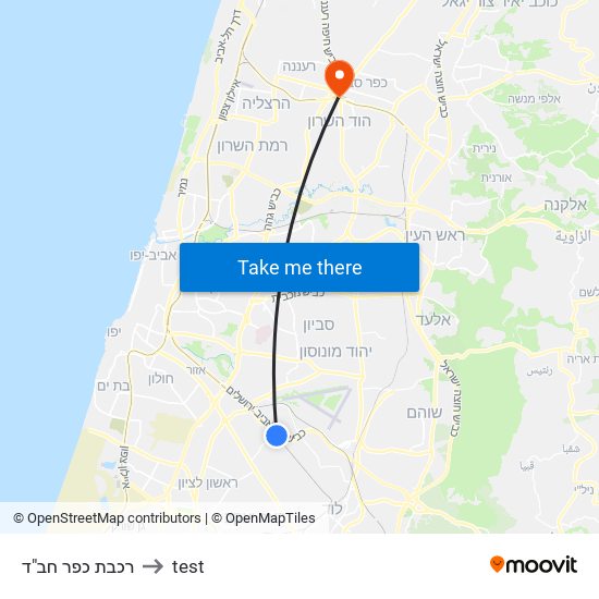 רכבת כפר חב"ד to test map