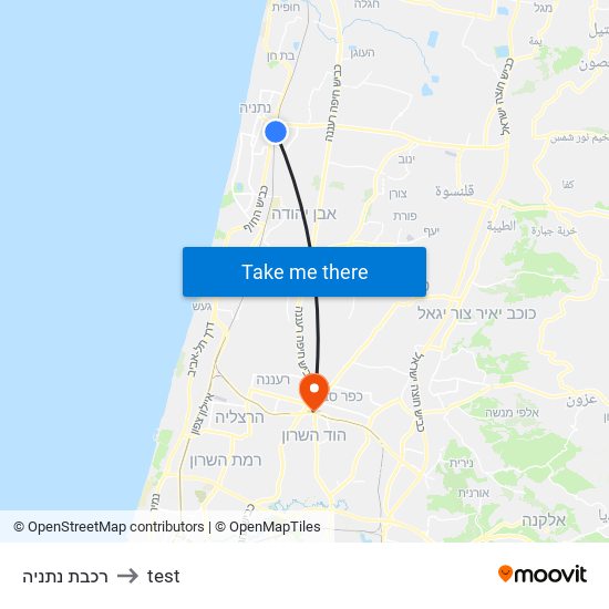 רכבת נתניה to test map