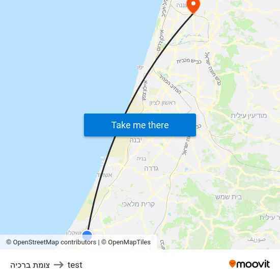 צומת ברכיה to test map
