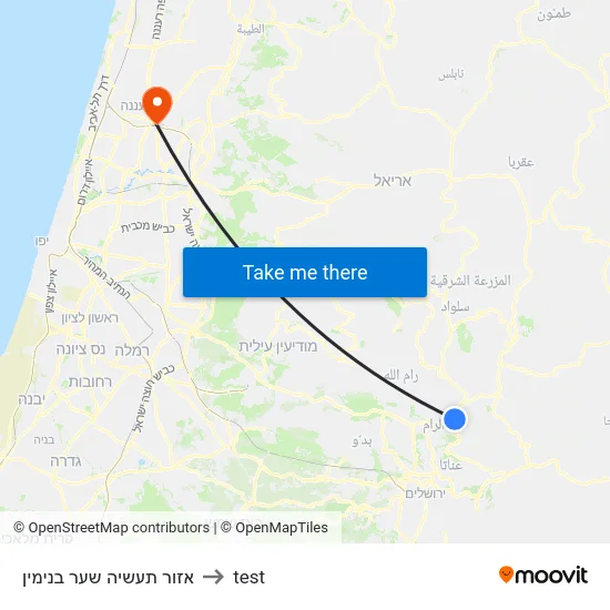 אזור תעשיה שער בנימין to test map