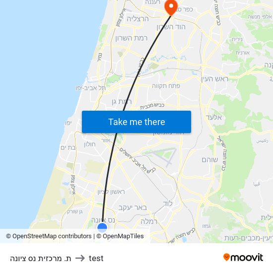 ת. מרכזית נס ציונה to test map