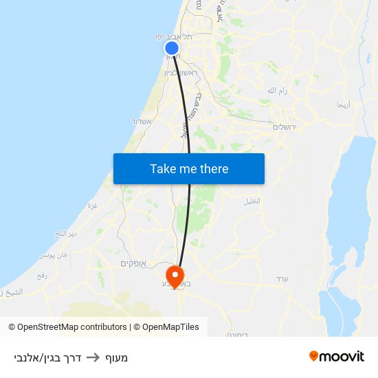 דרך בגין/אלנבי to מעוף map