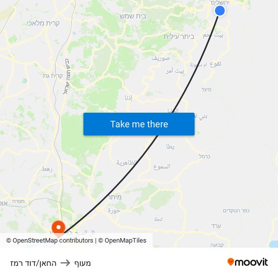 החאן/דוד רמז to מעוף map