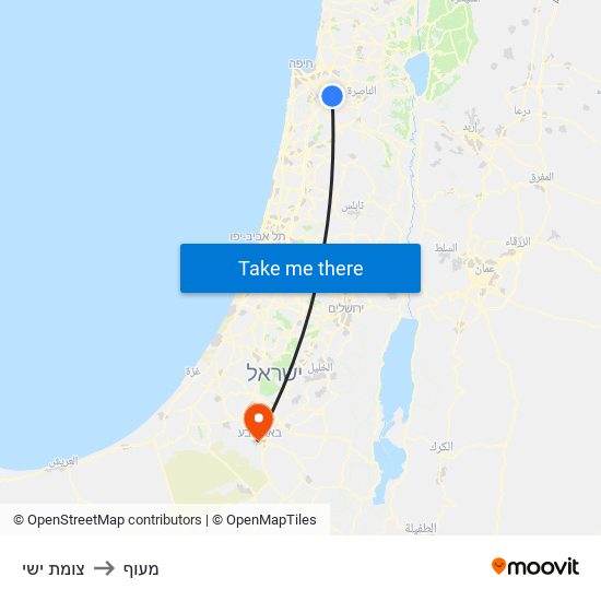 צומת ישי to מעוף map