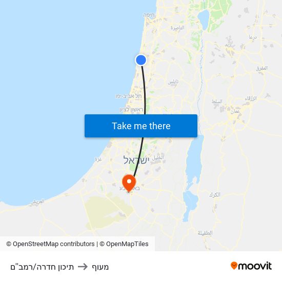 תיכון חדרה/רמב''ם to מעוף map