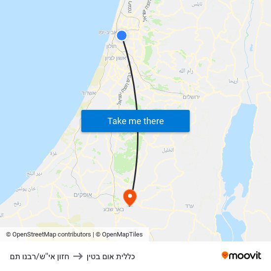 חזון אי''ש/רבנו תם to כללית אום בטין map