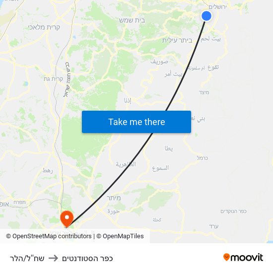 שח''ל/הלר to כפר הסטודנטים map