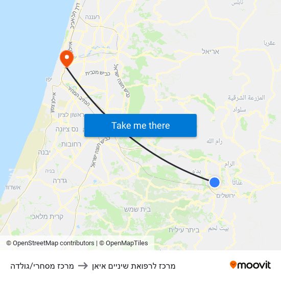 מרכז מסחרי/גולדה to מרכז לרפואת שיניים איאן map