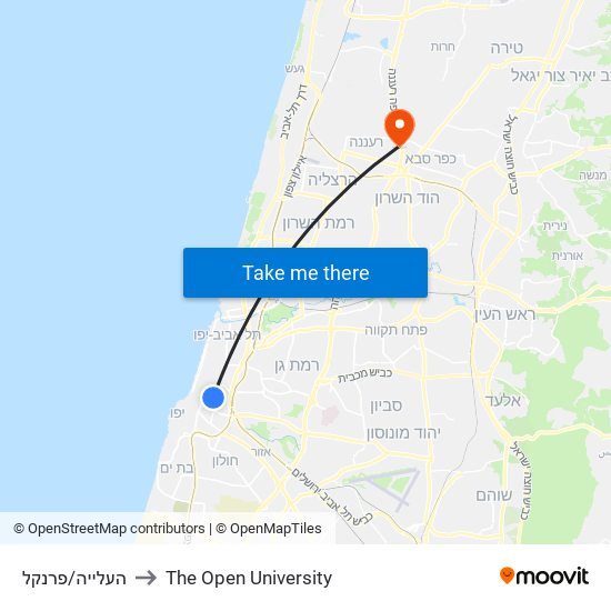 העלייה/פרנקל to The Open University map